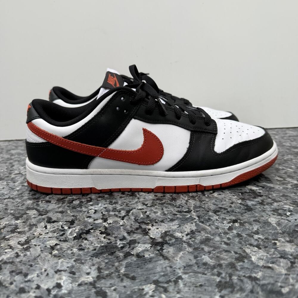 NIKE Dunk Low Retro White/Dragon Red/Black Men Sneakers Men’s Size 10.5 US